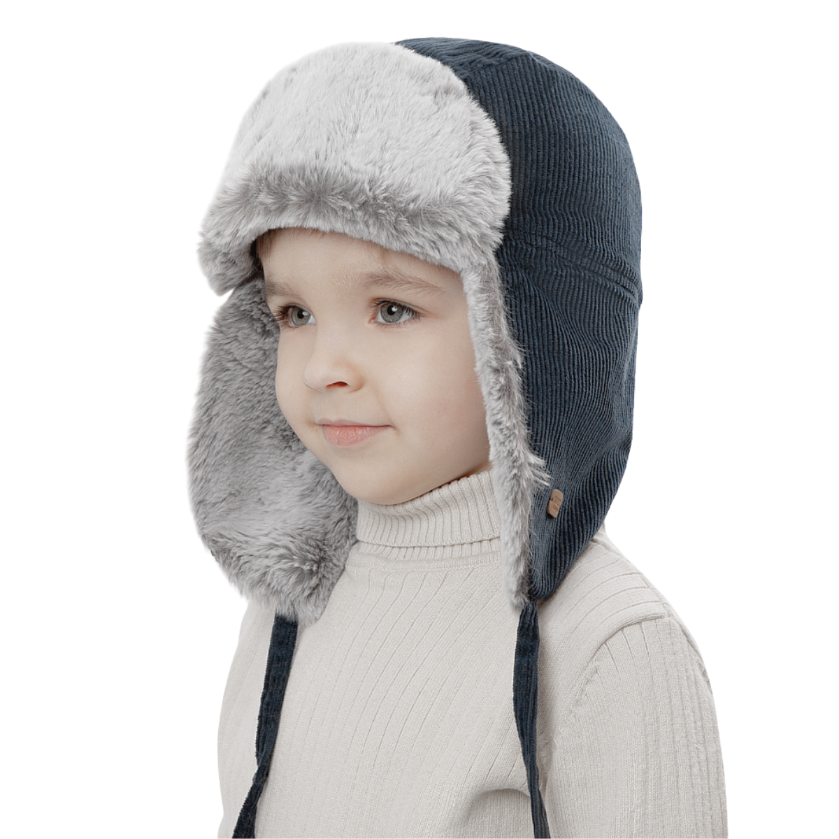 12239 Boys’ Winter Trapper Hat with Earflaps & Faux Fur Lining | Size 50–52,52-54,54-56 | 18-36 Months, 3–5, 6-12 years | 100% Cotton Lining