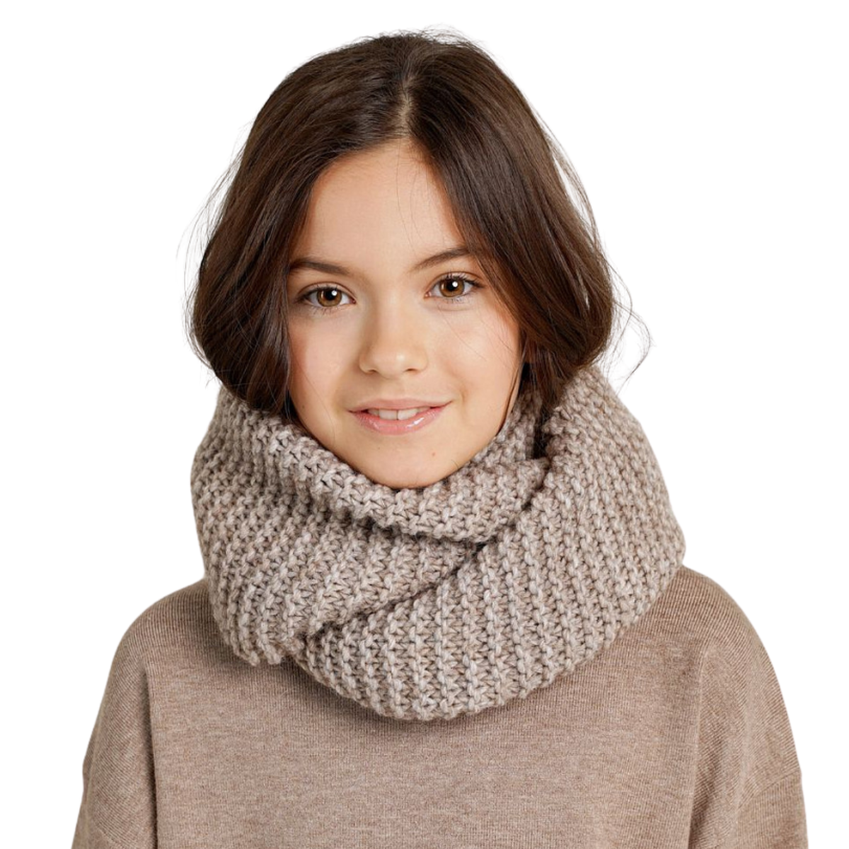 90351 Unisex’ Knitted Winter Snood – Baby Alpaca & Wool Blend | Ages 3+ Years