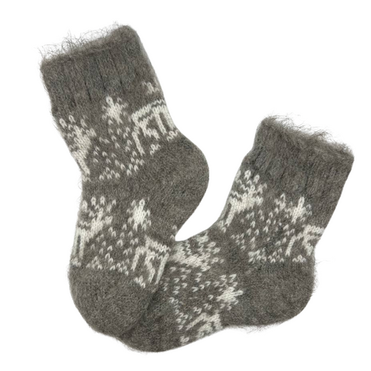 003 Hand-Knitted Unisex Wool Socks | 3–5 Years (16–17.5 cm)