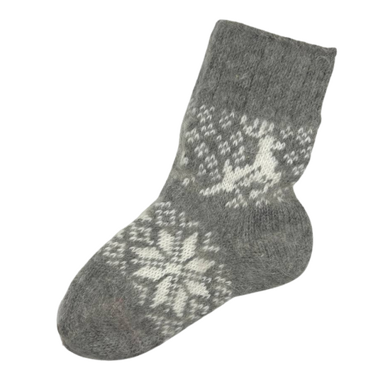 004 Hand-Knitted Unisex Wool Socks 5-8 Years (18–21 cm)