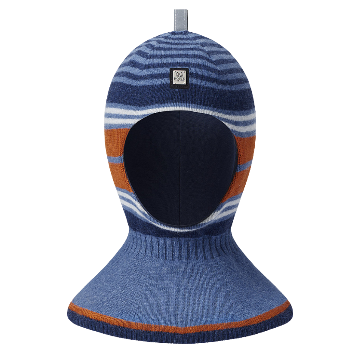 80445 Striped Wool & Cashmere Baby Balaclava | Cotton Lining | Size 48–50 | 9–18 Months