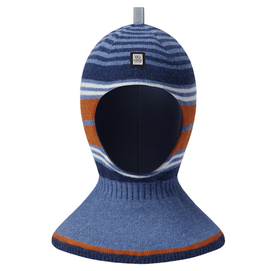 80445 Striped Wool & Cashmere Baby Balaclava | Cotton Lining | Size 48–50 | 9–18 Months