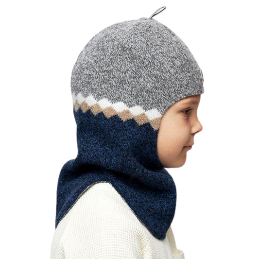 10117 Boys’ Knitted Winter Balaclava – Soft Wool Blend with Geometric Stripe Design| Ages 18-30 Months, 5-6, 7-8 Years | Sizes 50–52, 54-55, 55-56  | Up to –10°C