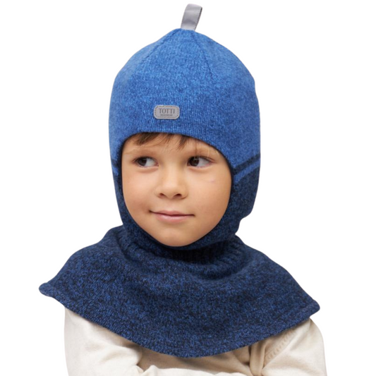 10116 Boys’ Two-Tone Knitted Winter Balaclava with Minimalist Stripe Design | Ages 5-6, 7-8 Years | Sizes 54-55, 55-56  | Up to –10°C