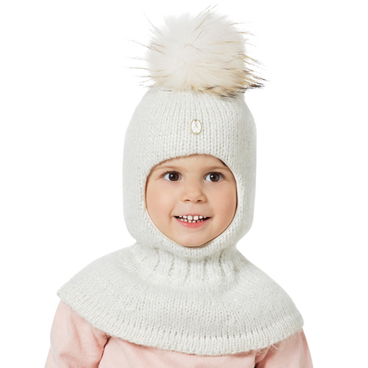 80462 Girls’ Knitted Winter Balaclava with Lurex | Wool | Ages 7–8 Years (55-56 cm)