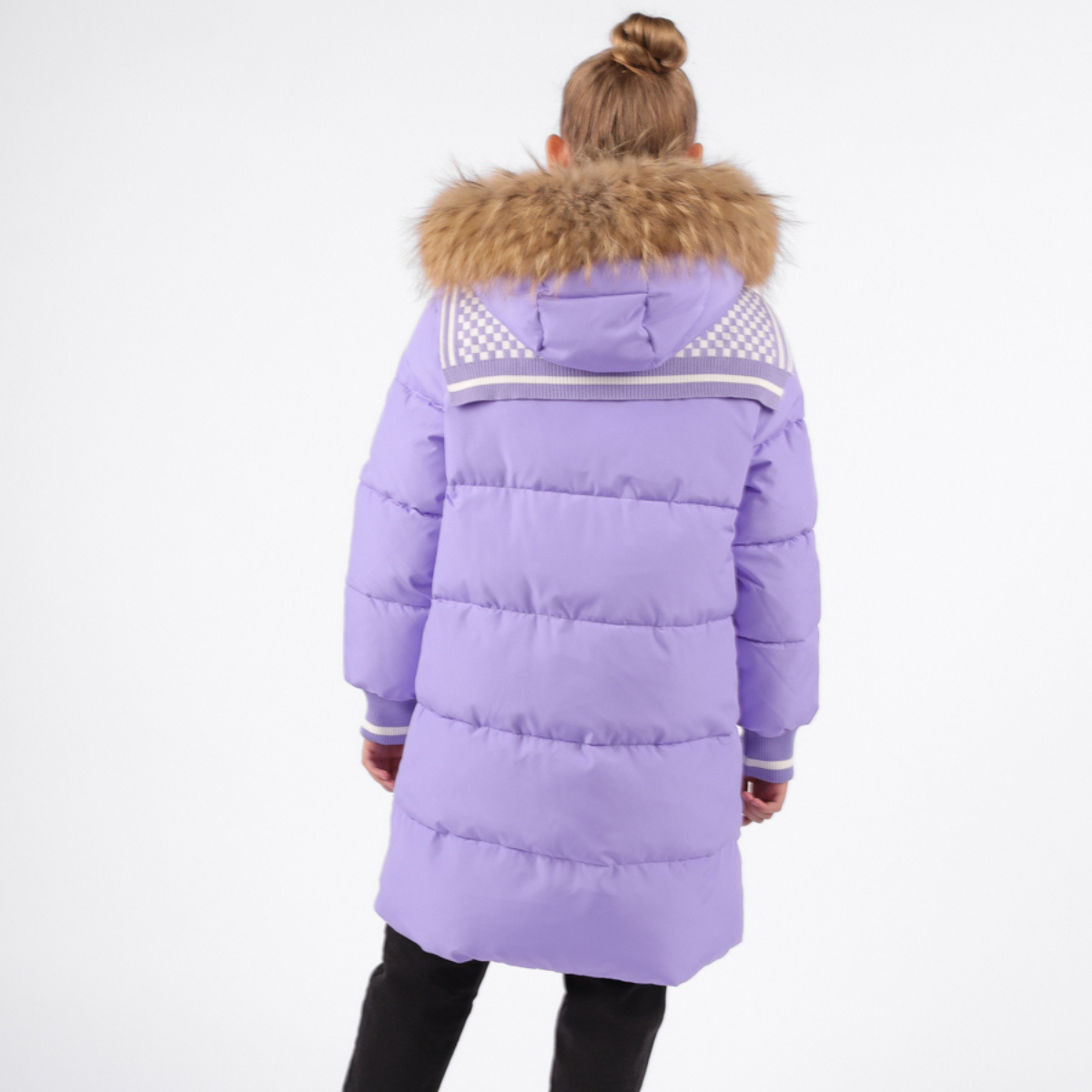 Anernuo Girls’ Winter Jacket with Natural Fur Hood | Sizes 116–140 (5–10 Years) | Thinsulate Insulation | Fleece Lining | Knee-Length | Up to –35 °C
