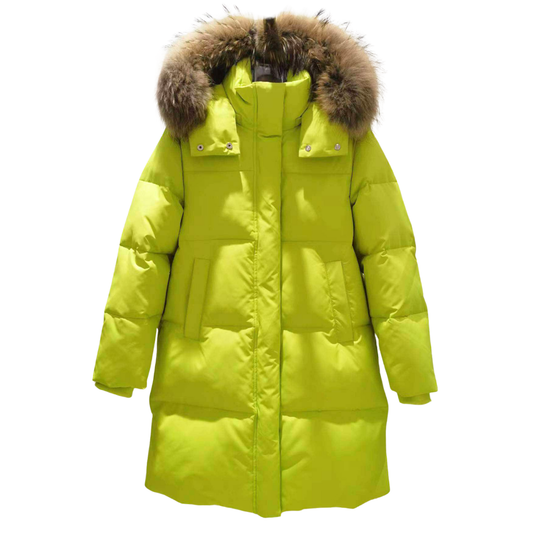 Anernuo Girls’ Winter Jacket with Natural Fur Hood | Sizes 146–170 (11–16 Years) | 164 = Adult XS, 170 = Adult S | Thinsulate Insulation | Fleece Lining | Knee-Length | Up to –35 °C