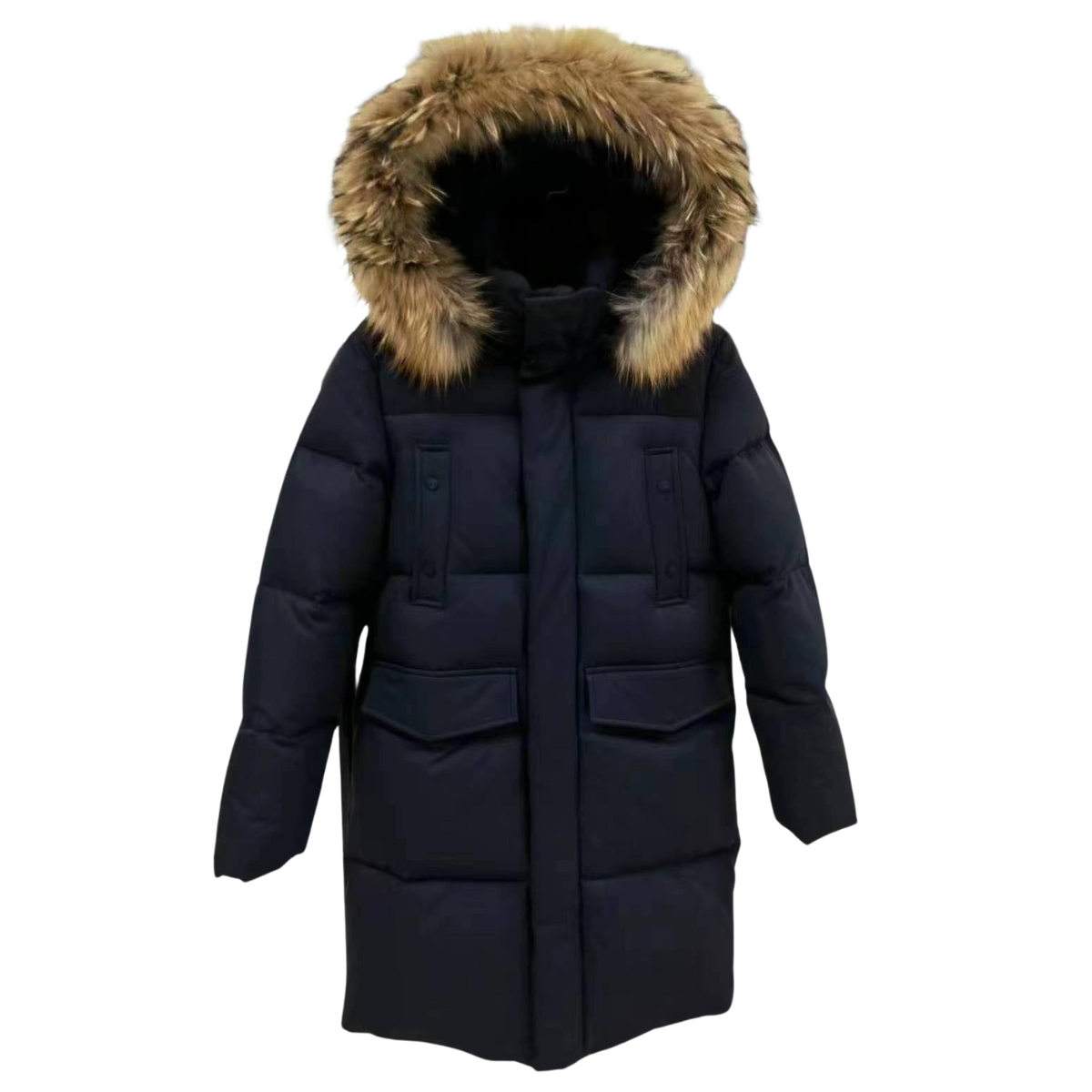 3118 Anernuo Unisex Long Winter Jacket with Natural Fur Hood | Sizes 116–140 (5–10 Years) | Thinsulate Insulation | Fleece Lining | Below the Knee | Up to –35 °C