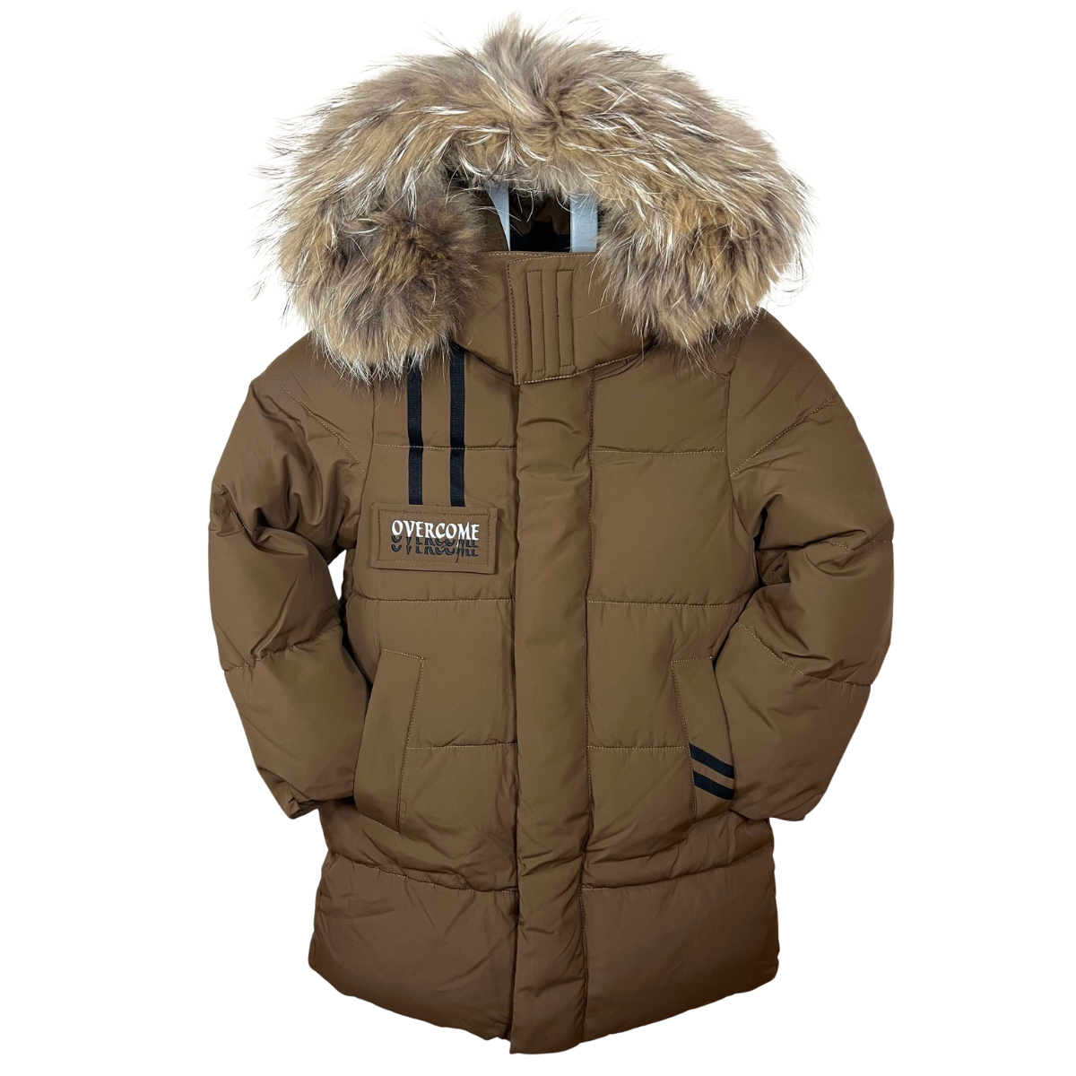 5104 Anernuo Boys Winter Jacket with Natural Fur Hood – Black & Brown | Sizes 122–170 | Thinsulate Insulation | Fleece Lining | Up to –35 °C