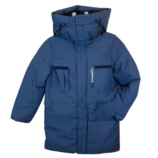 571 Anernuo Boys Winter Jacket – Dark Blue | Sizes 146–170 | Thinsulate Insulation | Fleece Lining | High Stand Collar Hood | Up to –35 °C