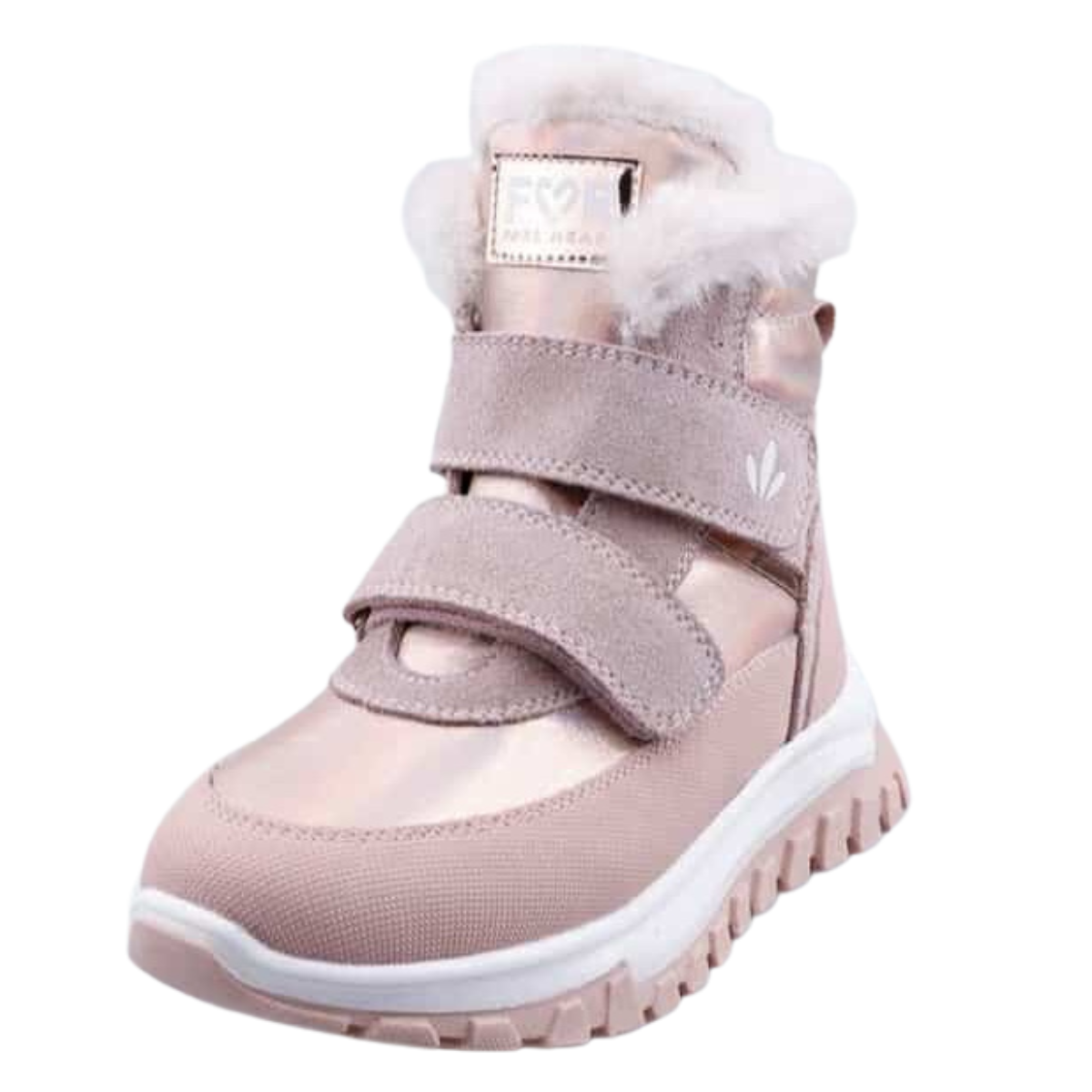 Tiflani | Girls Premium Calfskin Leather Winter Boots with Real Fur Lining | 2 Velcro Straps | Fits Any Instep | Made in Turkey | Sizes 21–30