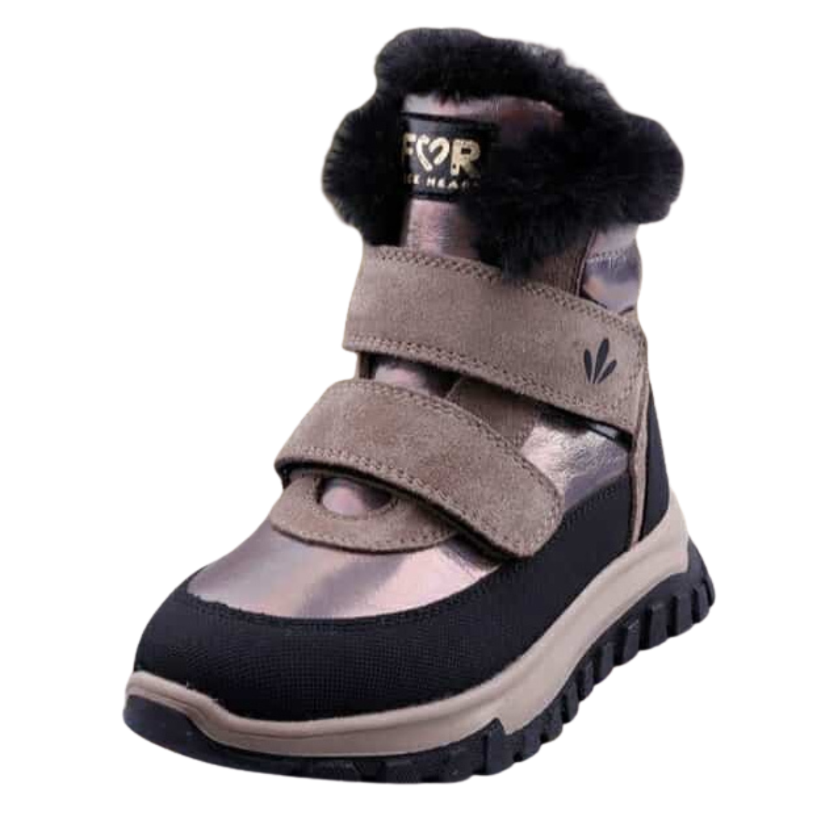 Tiflani | Girls Premium Calfskin Leather Winter Boots with Real Fur Lining | 2 Velcro Straps | Fits Any Instep | Made in Turkey | Sizes 21–30