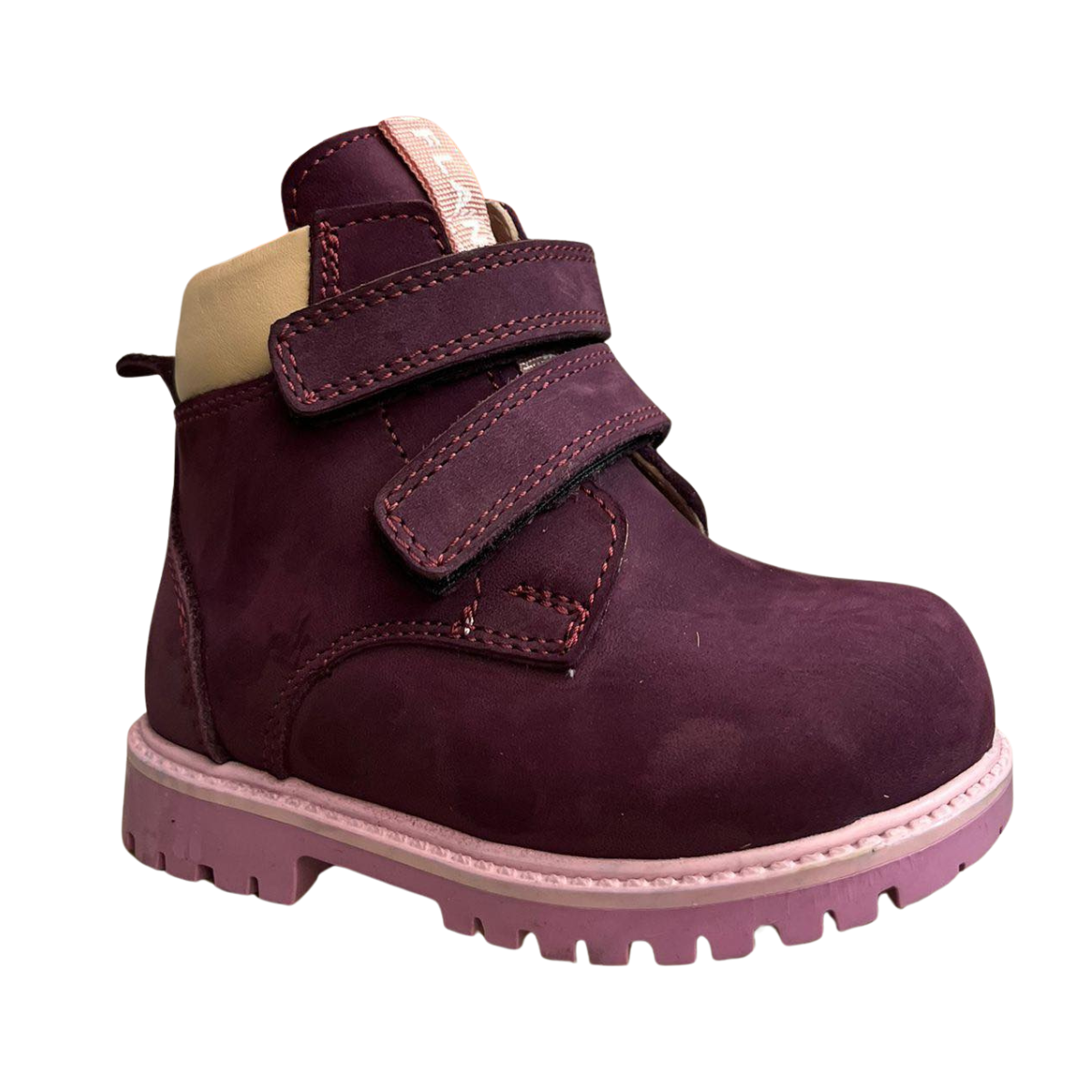 3886 Tiflani | Unisex Premium Calfskin Leather (Nubuck) Winter Boots with Thick Real Fur Lining | 2 Velcro Straps | Made in Turkey | Sizes 21–36