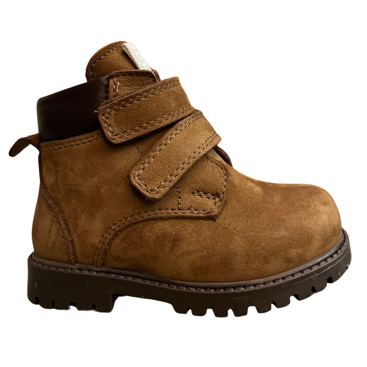 3886 Tiflani | Unisex Premium Calfskin Leather (Nubuck) Winter Boots with Thick Real Fur Lining | 2 Velcro Straps | Made in Turkey | Sizes 21–36