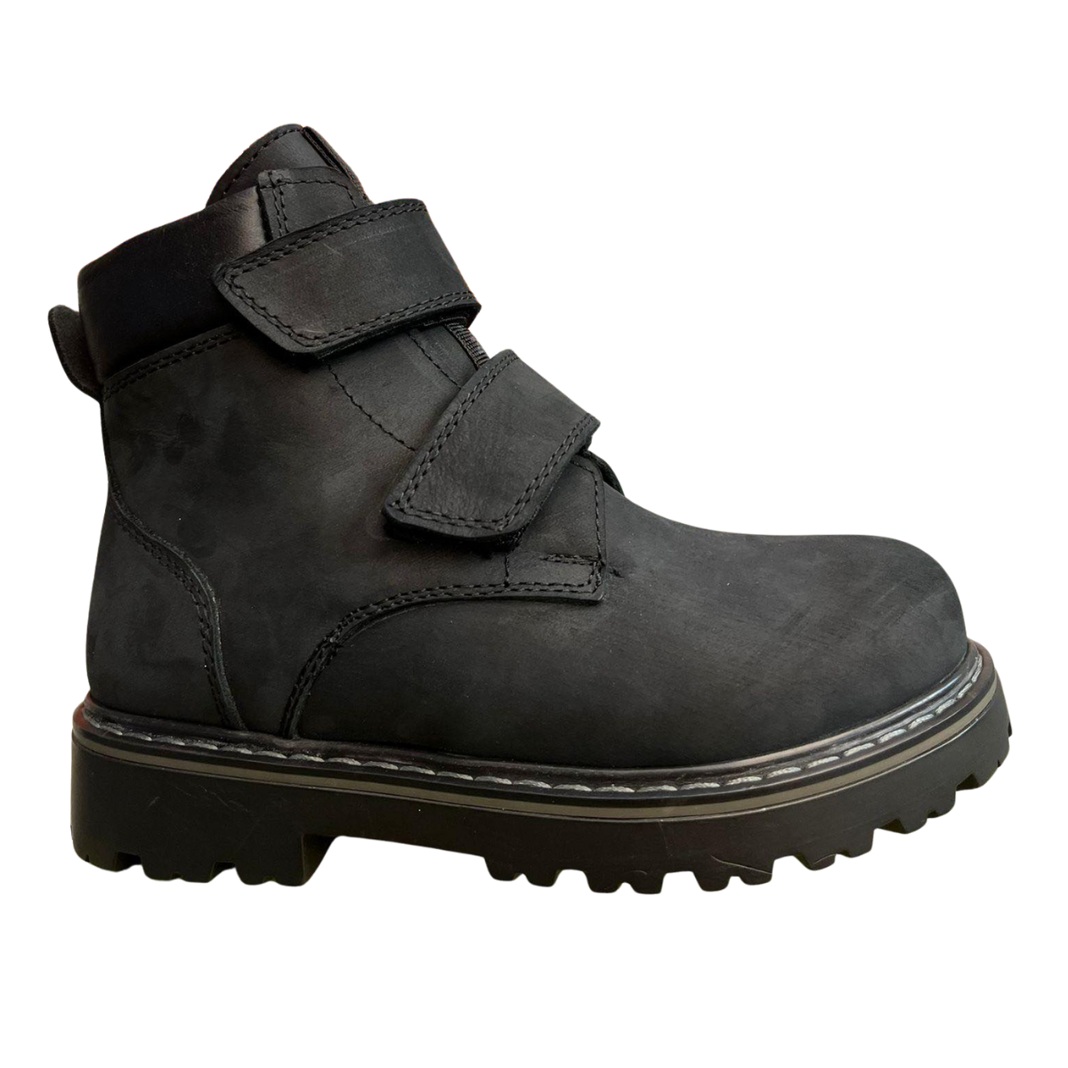 3886 Tiflani | Unisex Premium Calfskin Leather (Nubuck) Winter Boots with Thick Real Fur Lining | 2 Velcro Straps | Made in Turkey | Sizes 21–36