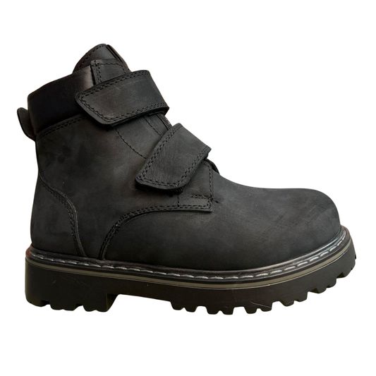 3886 Tiflani | Unisex Premium Calfskin Leather (Nubuck) Winter Boots with Thick Real Fur Lining | 2 Velcro Straps | Made in Turkey | Sizes 21–36