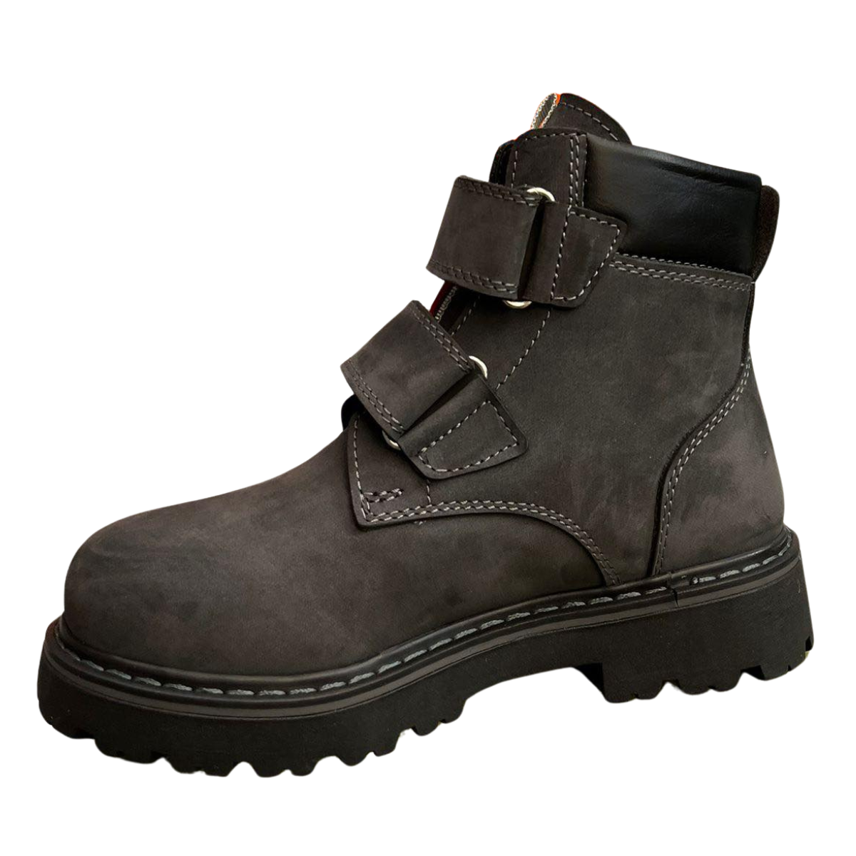 3886 Tiflani | Unisex Premium Calfskin Leather (Nubuck) Winter Boots with Thick Real Fur Lining | 2 Velcro Straps | Made in Turkey | Sizes 21–36