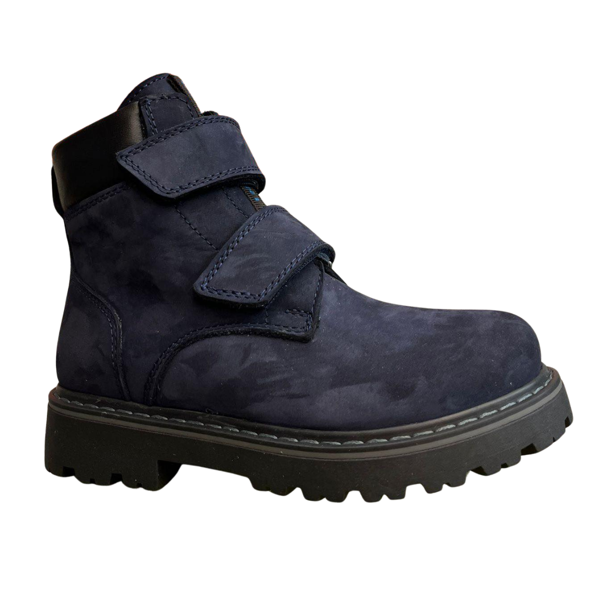 3886 Tiflani | Unisex Premium Calfskin Leather (Nubuck) Winter Boots with Thick Real Fur Lining | 2 Velcro Straps | Made in Turkey | Sizes 21–36