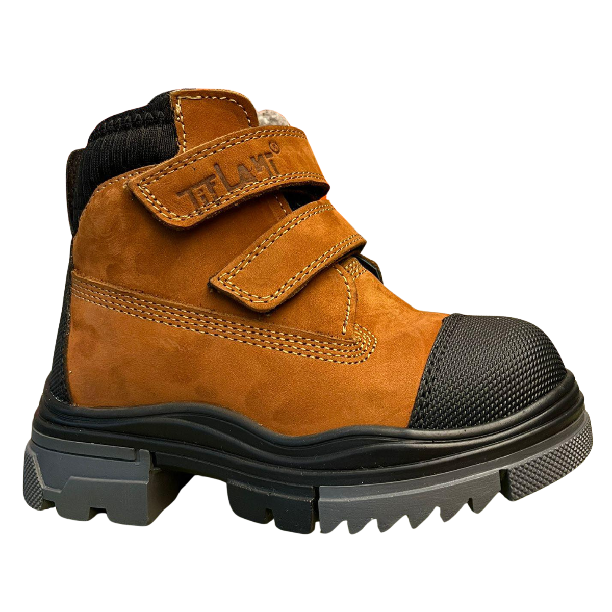 3887 Tiflani | Boys Calfskin Leather (Nubuck) Winter Boots with Thick Real Fur Lining | 2 Velcro Straps | Narrow/Regular Fit | Made in Turkey | Sizes 26–30