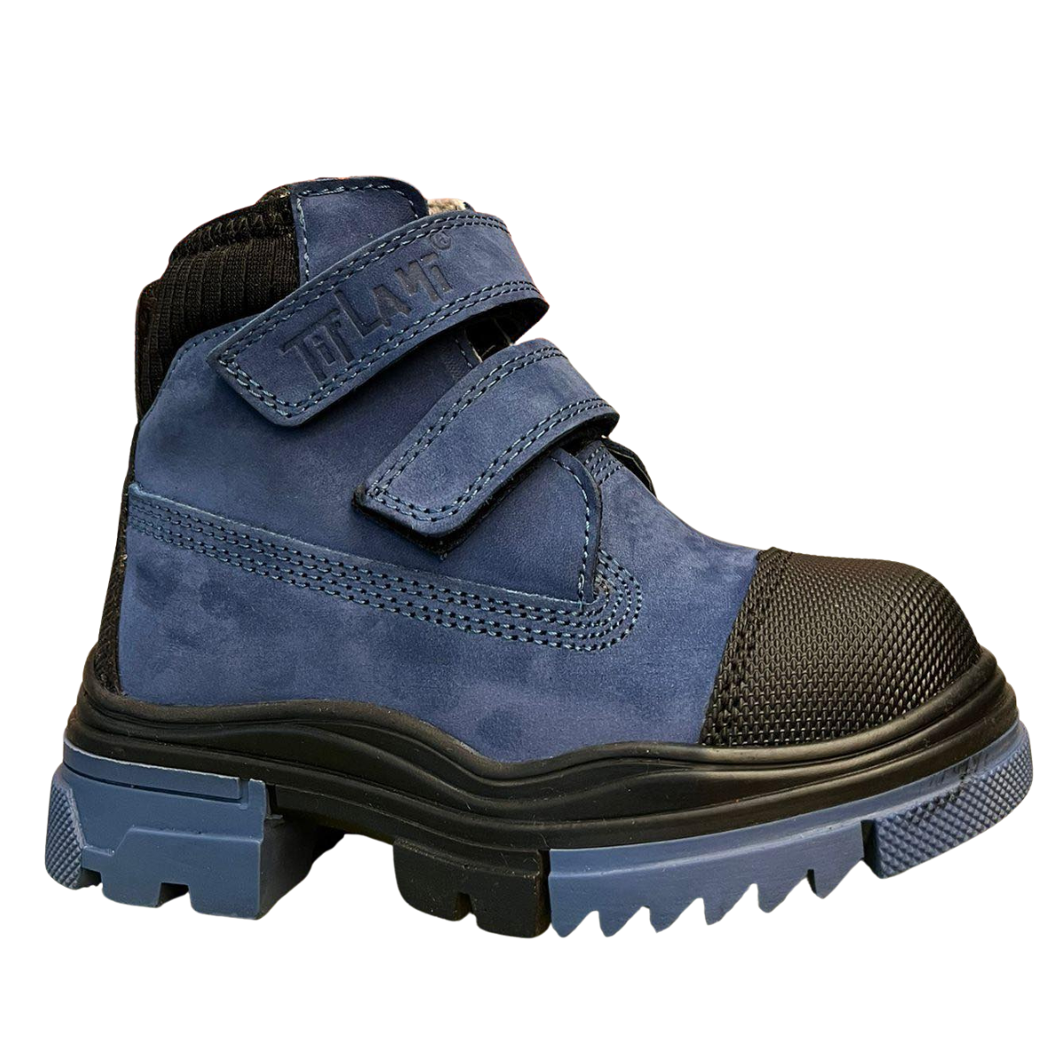 3887 Tiflani | Boys Calfskin Leather (Nubuck) Winter Boots with Thick Real Fur Lining | 2 Velcro Straps | Narrow/Regular Fit | Made in Turkey | Sizes 26–30