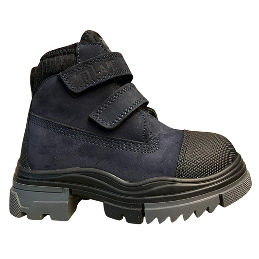 3887 Tiflani | Boys Calfskin Leather (Nubuck) Winter Boots with Thick Real Fur Lining | 2 Velcro Straps | Narrow/Regular Fit | Made in Turkey | Sizes 26–30