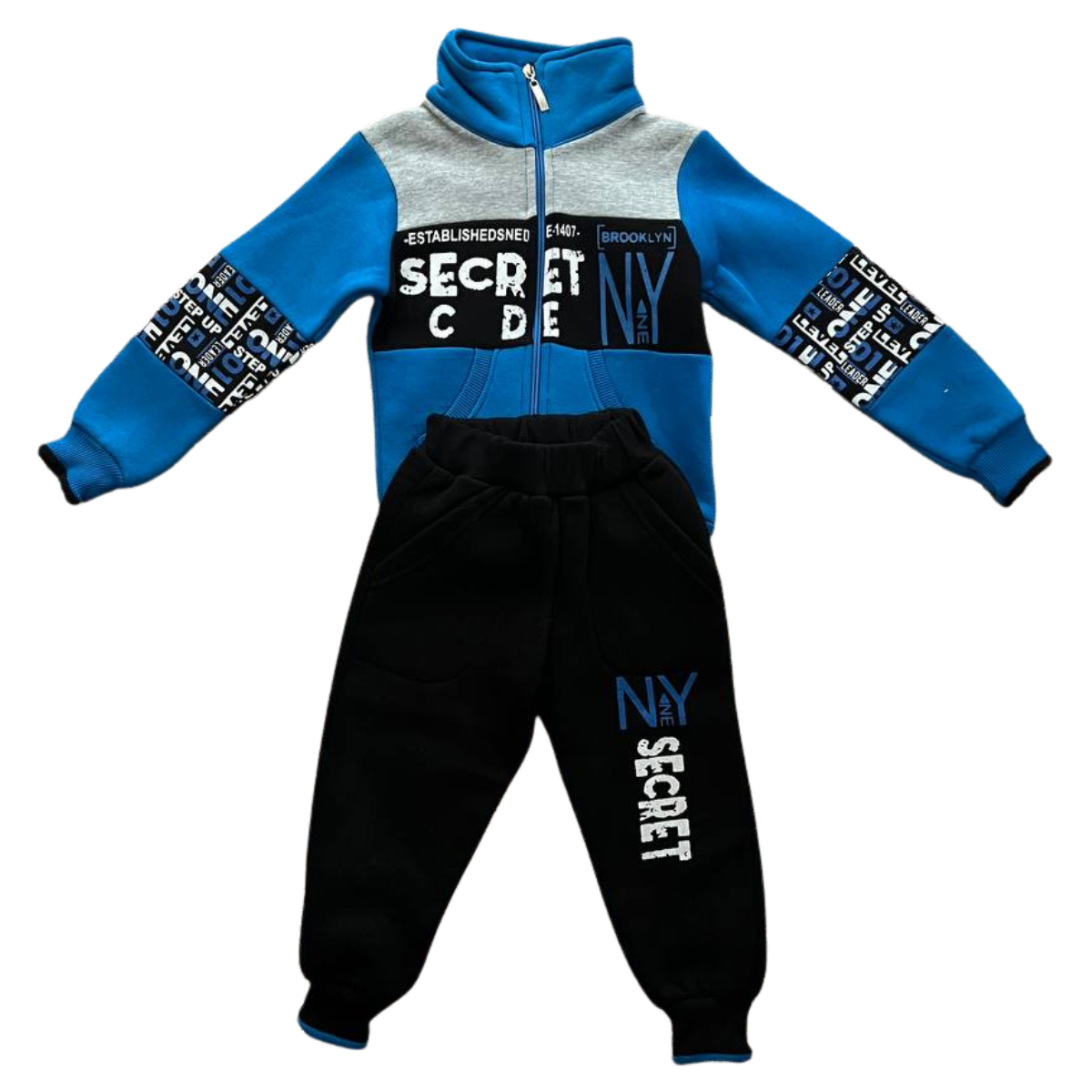 477 Boys’ Warm Fleece-Lined Tracksuit | Cotton | Made in Turkey | Sizes 2–5 Years