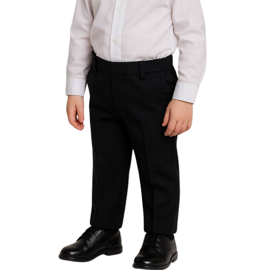 1213001 / 1219  Boys Slim-Fit Classic Dress Pants | Side Elastic Adjusters | Cotton, Wool, Polyester | Viscose Lining | Ages 1.5–6 Years