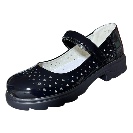 DJ23DX Girls’ Patent Dress Shoes for School, Church & Performances | Eco-Leather Upper, Genuine Leather Lining | Sizes 29–32