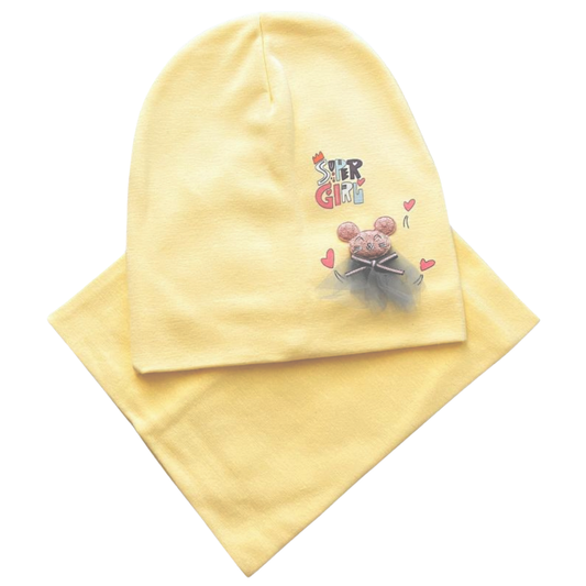 146 Double-Layer Girls’ Set — Beanie & Snood | 3–4 Years | Cotton