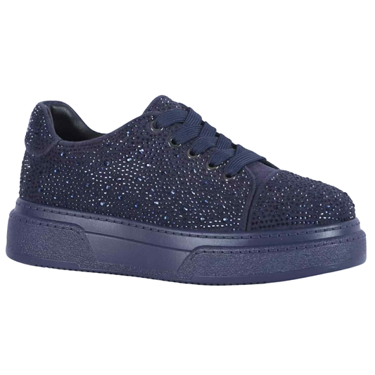 1600 Girls’ Fashion Sneakers with Rhinestones | Genuine Leather Lining & Insole | Size 33-38