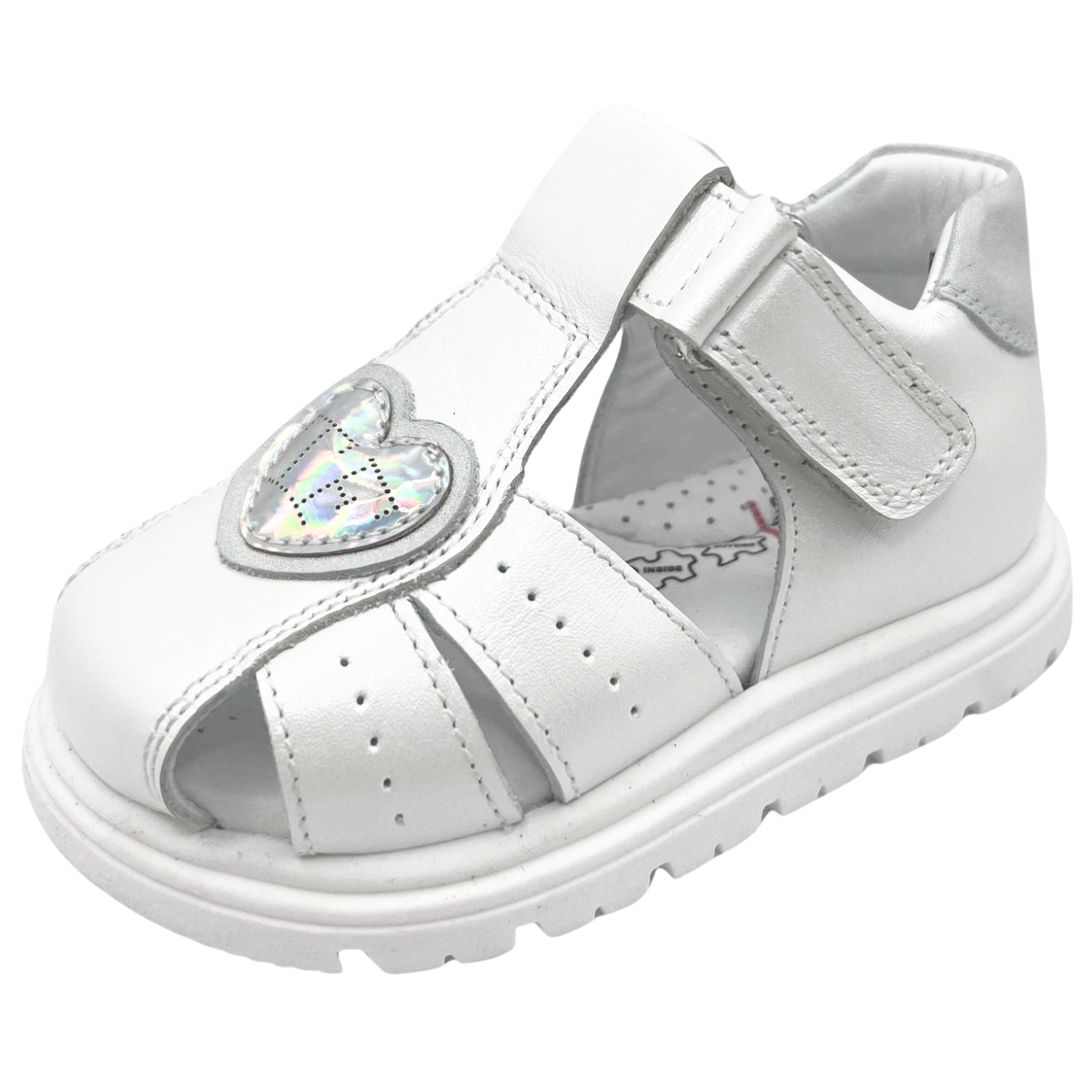 552 Tiflani Girls White Anatomical Sandals | Leather Summer Sandals with Arch Support | Perfect for Dresses & Special Occasions | Sizes 21–25