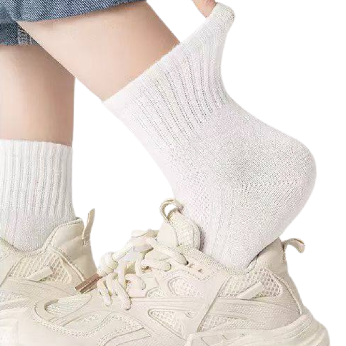 918 Kids High Crew Cotton Socks | 5 Pairs Same Color Set | Unisex | Breathable Durable Cotton | Spring/Fall | Sizes 2–15 Years
