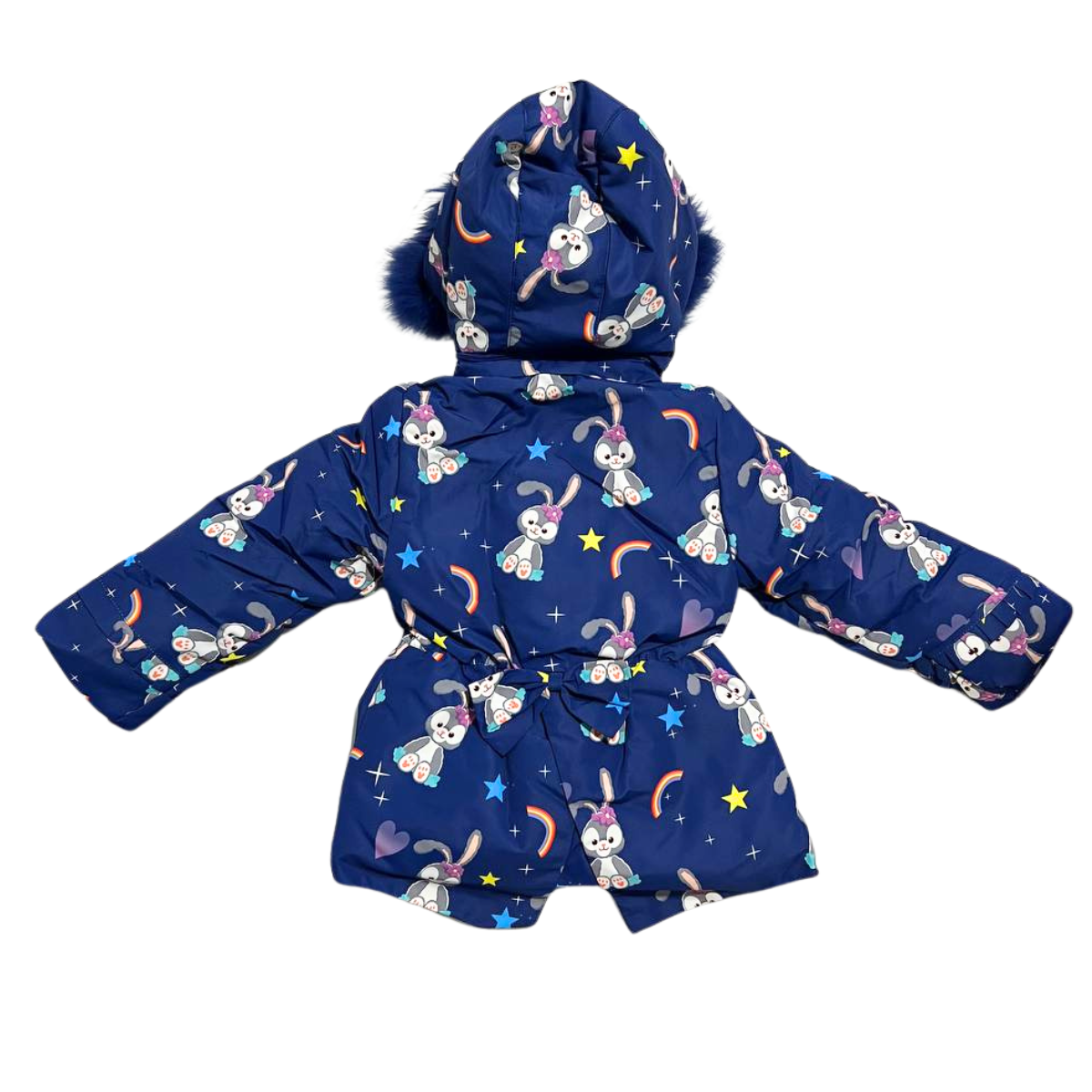 2211 Girls Winter Set (Extended Jacket + Bib Pants) with Natural Fur | Membrane Fabric | 3–6 Years