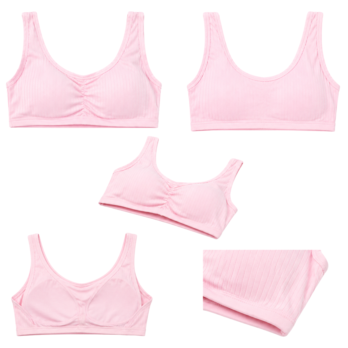 118-1 BIYO Kids Girls Cotton Bra Top with Removable Cups | 95% Cotton | Ages 9–14 | Made in Turkey