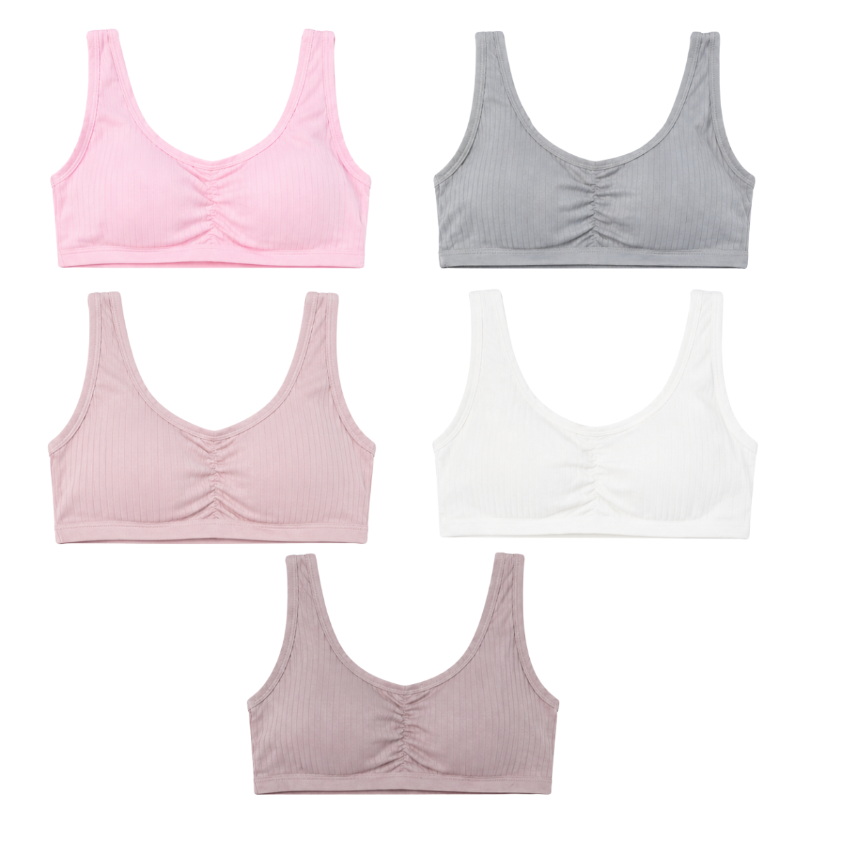 118-1 BIYO Kids Girls Cotton Bra Top with Removable Cups | 95% Cotton | Ages 9–14 | Made in Turkey