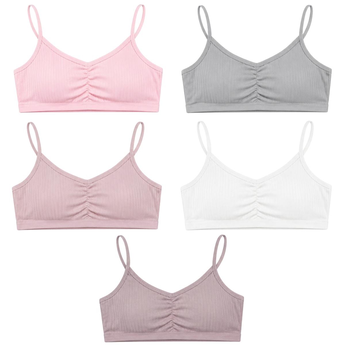 119-1 BIYO Kids Girls Cotton Bra Top with Thin Straps and Removable Cups | 95% Cotton | Ages 9–14 | Made in Turkey