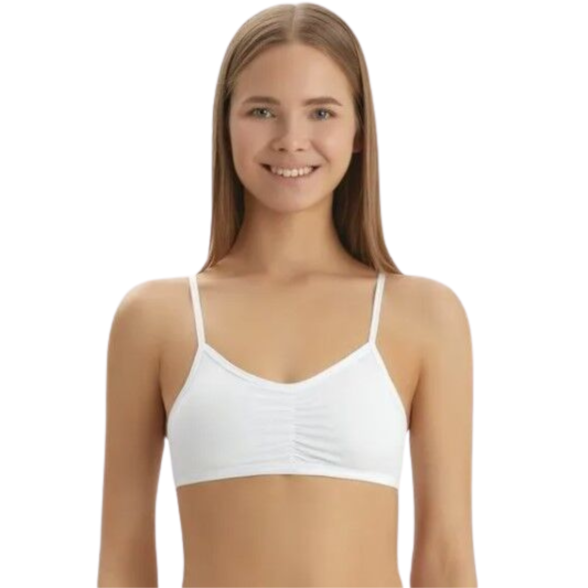 119 Girls Cotton Top Bra with Thin Straps & Removable Cups – Daily Wear & Dance/Gymnastics | Sizes 9–14 | Beige, White, Black | Biyo Kids Turkey