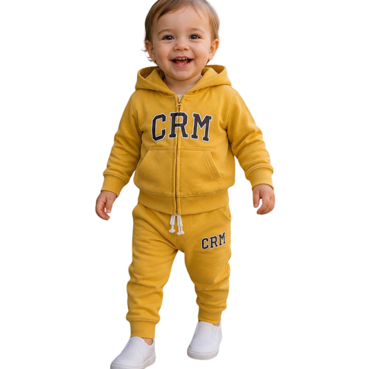 8334 Baby and Toddler Unisex Caramell Cotton Tracksuit Set with Zip Hoodie & Jogger Pants – 100% Cotton | 3–24 Months