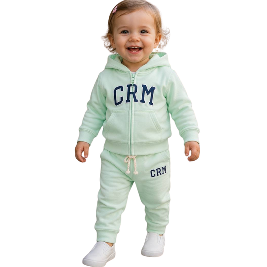 8334 Baby and Toddler Unisex Caramell Cotton Tracksuit Set with Zip Hoodie & Jogger Pants – 100% Cotton | 3–24 Months