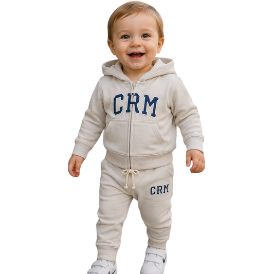 8334 Baby and Toddler Unisex Caramell Cotton Tracksuit Set with Zip Hoodie & Jogger Pants – 100% Cotton | 3–24 Months