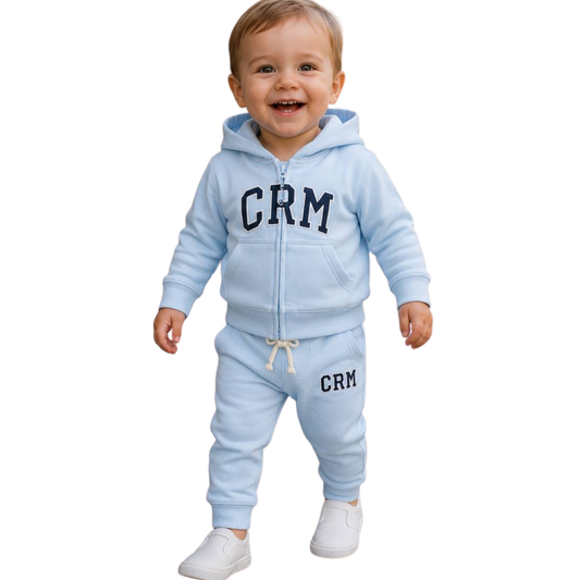 8334 Baby and Toddler Unisex Caramell Cotton Tracksuit Set with Zip Hoodie & Jogger Pants – 100% Cotton | 3–24 Months