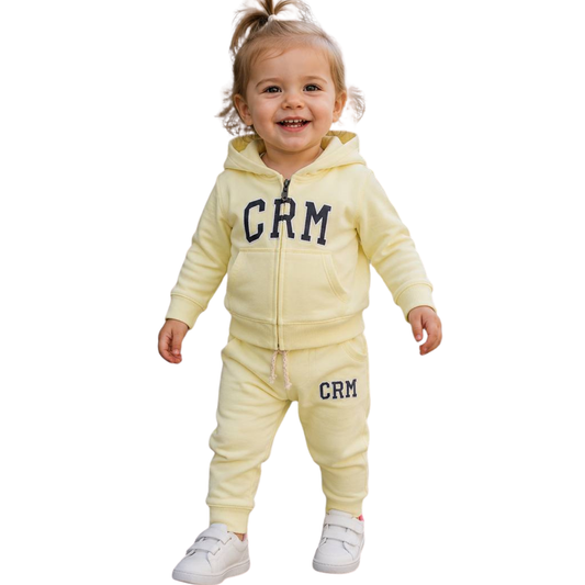 8334 Baby and Toddler Unisex Caramell Cotton Tracksuit Set with Zip Hoodie & Jogger Pants – 100% Cotton | 3–24 Months