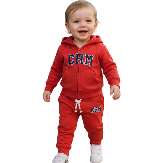 8334 Baby and Toddler Unisex Caramell Cotton Tracksuit Set with Zip Hoodie & Jogger Pants – 100% Cotton | 3–24 Months