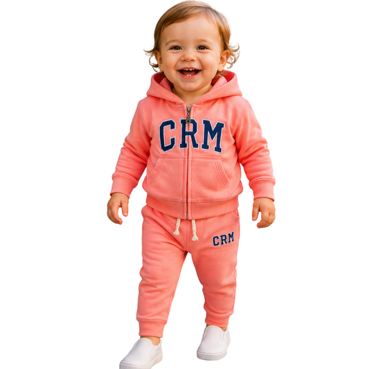 8334 Baby and Toddler Unisex Caramell Cotton Tracksuit Set with Zip Hoodie & Jogger Pants – 100% Cotton | 3–24 Months