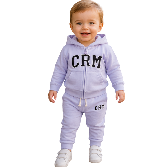 8334 Baby and Toddler Unisex Caramell Cotton Tracksuit Set with Zip Hoodie & Jogger Pants – 100% Cotton | 3–24 Months