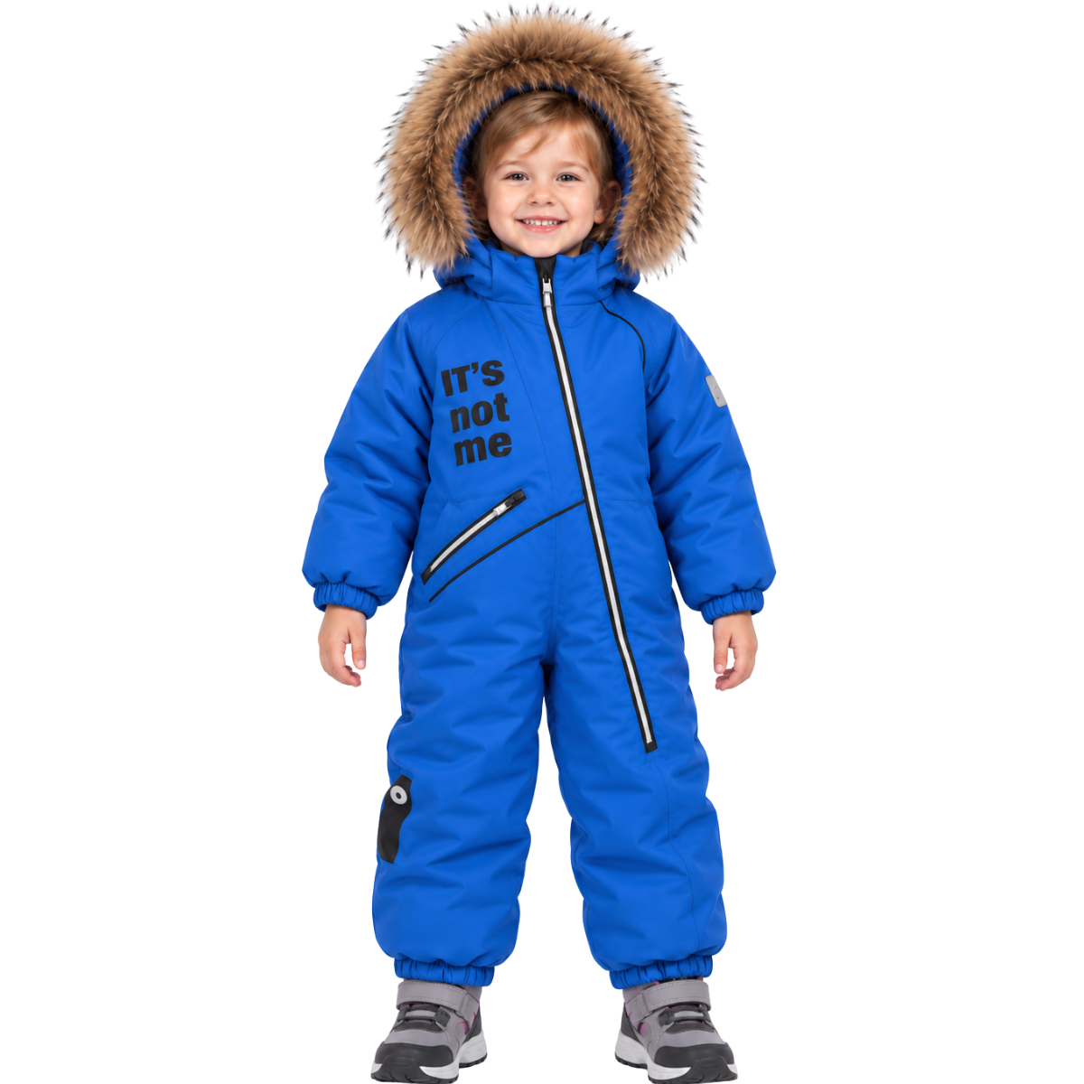 320 Kids’ Winter Snowsuit | Waterproof & Windproof Membrane Fabric | Fleece-Lined | Natural Fur Hood Trim | Unisex | Ages 1–3 Years