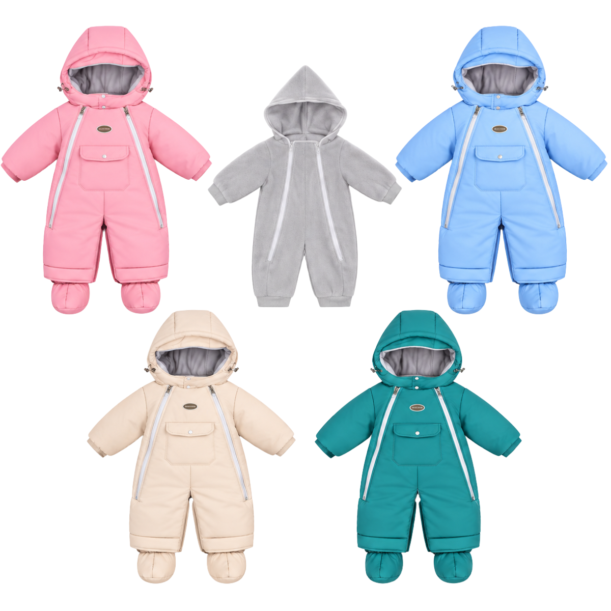 602 Unisex Baby 2-in-1 Convertible Winter Snowsuit & Bunting Bag with Removable Fleece Liner & Booties | Double Zipper | Sizes 62, 68, 74 cm (0–9 Months) | Up to –25 °C / –13 °F Without Layering, –35 °C / –31 °F With Layering
