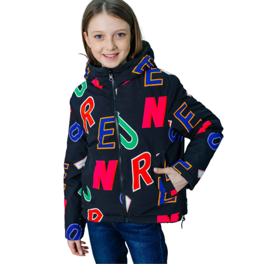 278  Girls’ Reversible Mid-Season Jacket with Bunny Keychain | Ages 5–15 Years | Sizes 110–164 cm