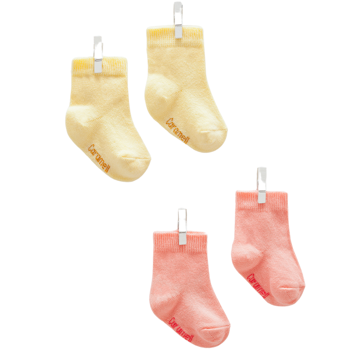 8305 High Ankle Cotton Socks for Baby Girls – Solid Colors | 2-Pack | Ages 0–6 Months