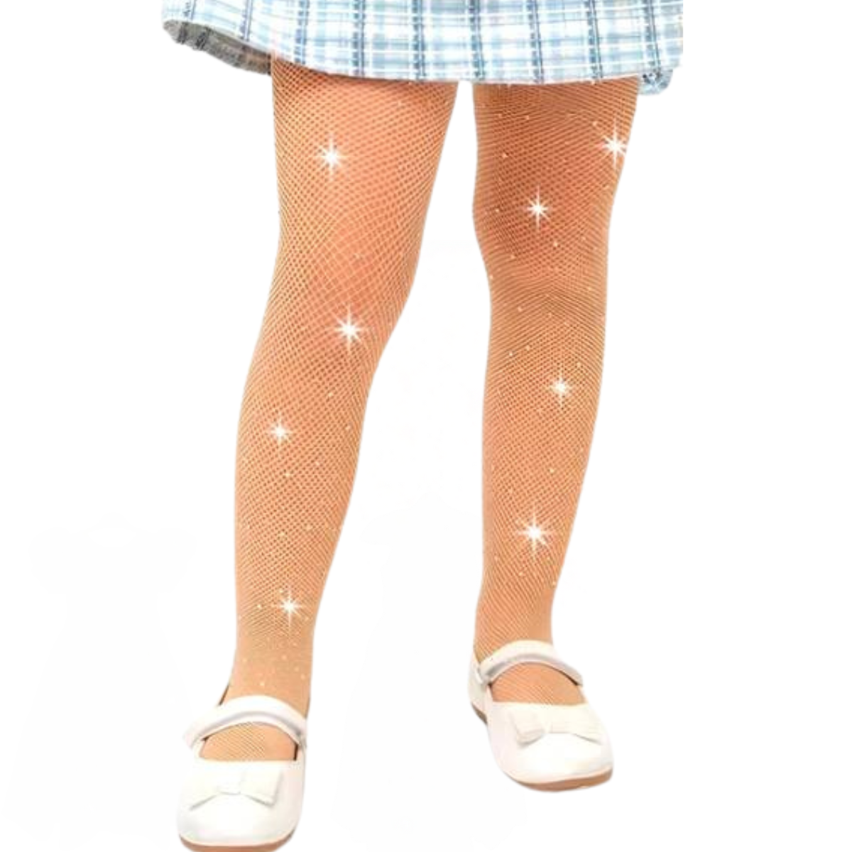 1200 Girls' Sheer Mesh Tights with Glitter – Silver or Multicolor Sparkles | Party &amp; Everyday Wear | Ages 1–10